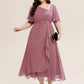 Plus Size Chiffon Ruffle Sleeve Formal Dress