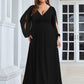 Stylish Plus Size Chiffon Formal Evening Dresses with Long Lantern Sleeves