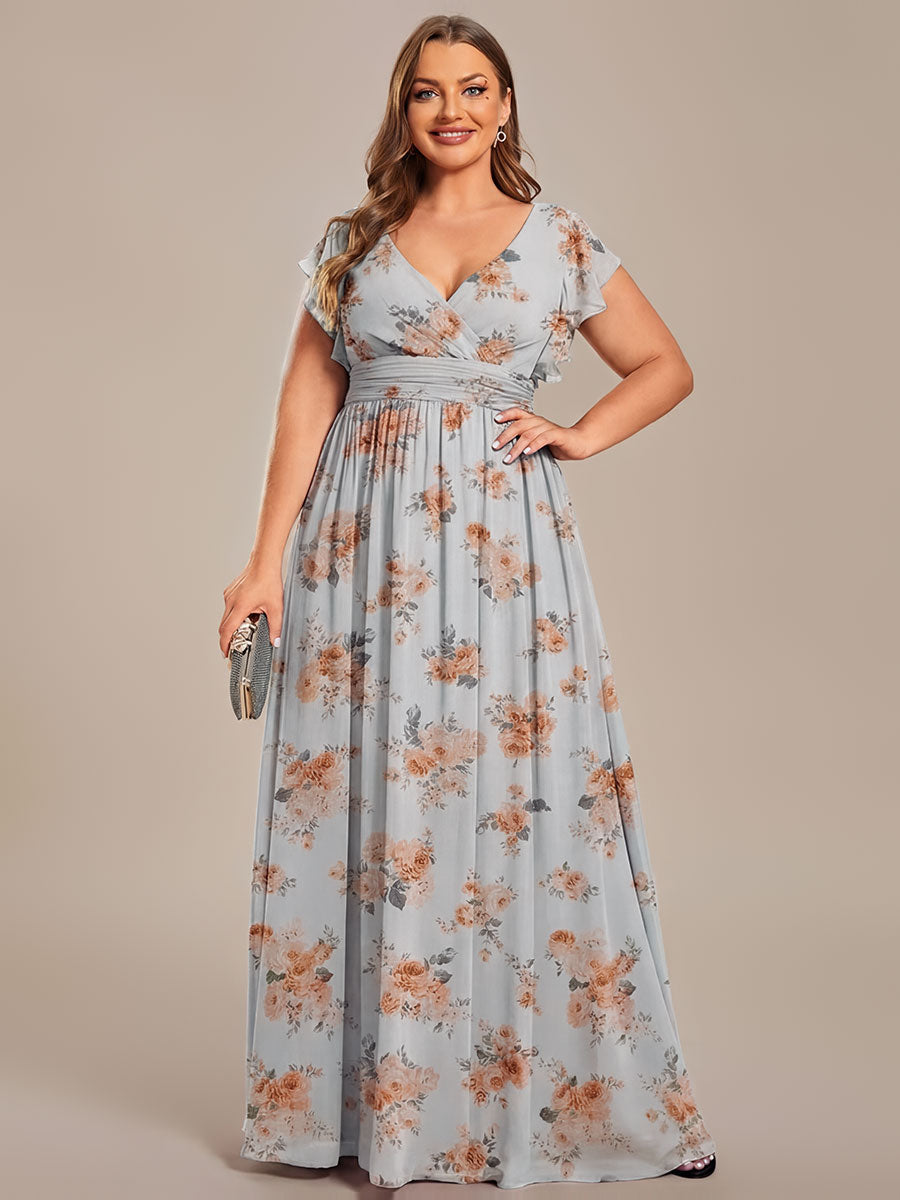 Plus Size Chiffon Pleated A-Line Back Cutout Bridesmaid Dress