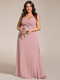 Plus Size Draped Back Criss-Cross Chiffon A-Line Bridesmaid Dress