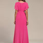 Plus Size Pleated Tie-Waist Chiffon Bridesmaid Dress