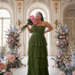 Chantarae Romantic Plus Size A Line Bridesmaid Dress with Sweetheart Neckline and Ruffles -N0369