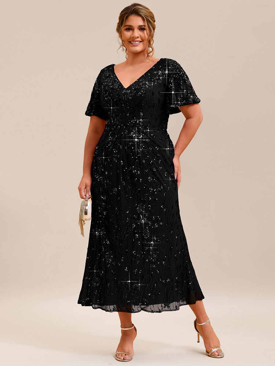 Plus Size Sequin Mermaid Formal Dress