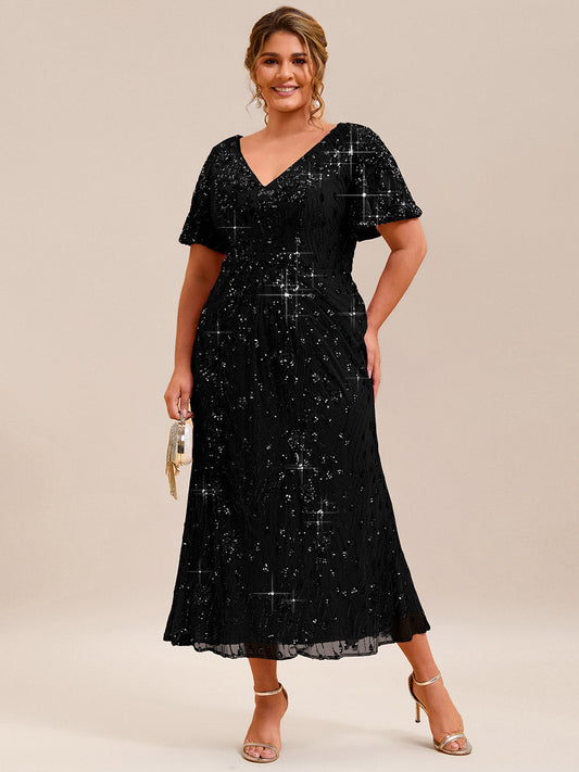 Plus Size Sequin Mermaid Formal Dress