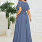 Plus Size Chiffon Tie-Waist Evening Dress