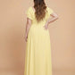 Avenleigh Graceful Modest Half Sleeve Pleated Plus Size Chiffon A-Line Bridesmaid Dress - N0342