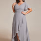 Plus Size Elegant Lotus Sleeves Chiffon Bridesmaid Dress