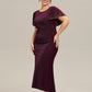 Plus Size Sequin Flutter Sleeve Formal Dress