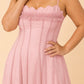 Plus Size Ruffled Shirred Tulle Bridesmaid Dress A-Line Maxi