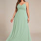 Plus Size Draped Back Criss-Cross Chiffon A-Line Bridesmaid Dress