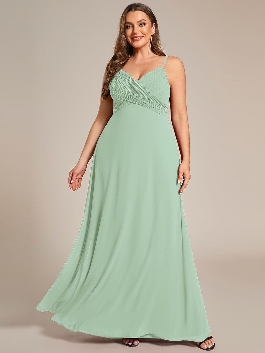 Plus Size Draped Back Criss-Cross Chiffon A-Line Bridesmaid Dress
