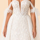 Plus Size Bridal Gown Off Shoulder with Removable Skirt Romantic Bow Detail