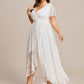 Plus Size Ruffled Lace Formal Evening Dress