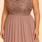 Asymmetrical Neck Evening Gown with Sequin Accent for Bridesmaids and Formal Events