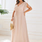 Plus Size Pleated Tie-Waist Chiffon Bridesmaid Dress