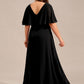 Plus Size Chiffon Formal Maxi Dress with Batwing Sleeves