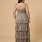 Chantarae Sophisticated Plus Size A-Line Satin Charmeuse Bridesmaid Gown - N0380