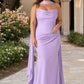 Strapless Satin Bridesmaid Dress with Open Back and Sculpted Silhouette
