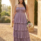 Chantarae Plus Size Timeless Satin A Line Strapless Bridesmaid Dress Elegant Sweetheart Satin Gown for Wedding  -N0387