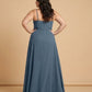 Silvarelle Elegant Plus Size Sheath Chiffon Bridesmaid Dress with Flowing Fit for Wedding -N0364