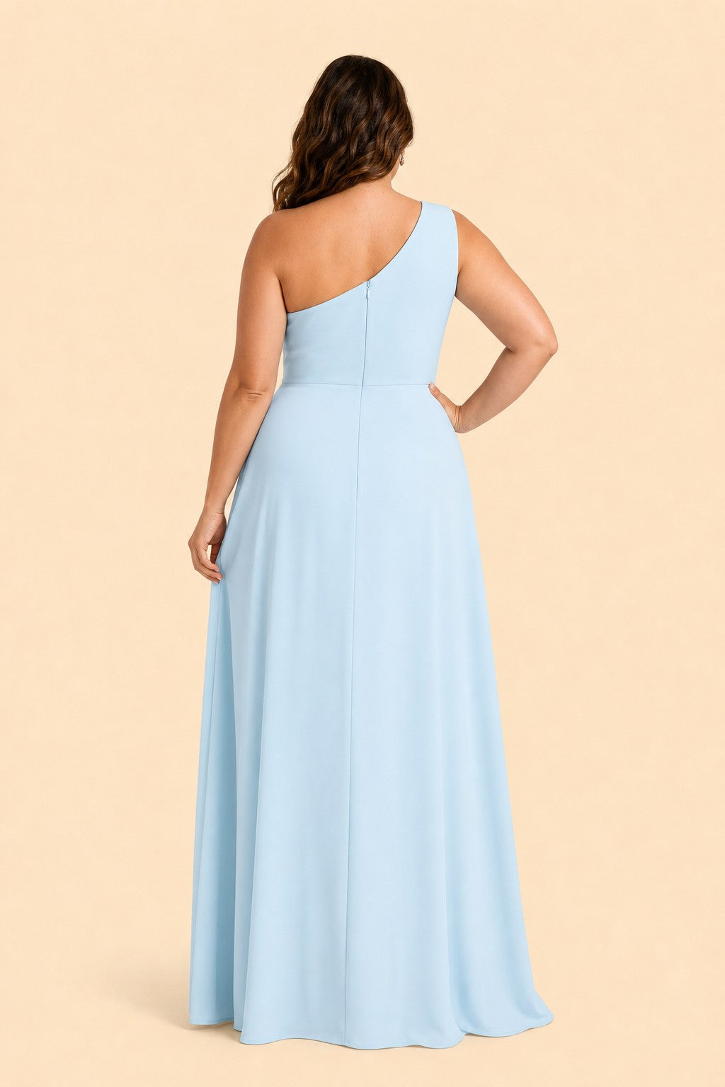Floor-Length Chiffon Evening Gown with Single Shoulder and Side Slit