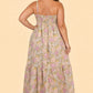 Plus Size Floral Jacquard A-Line Bridesmaid Dress with Bow Front and Pockets