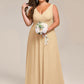 Plus Size Strapless V-Neck A-Line Lace-Up Bridesmaid Dress