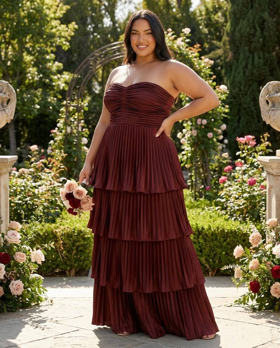 Chantarae Elegant Plus Size A-Line Satin Charmeuse Bridesmaid Dress - N0383