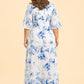 Plus Size Mother of the Bride Dress with Floral Print and Rhinestone Trim
