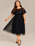 Plus Size Sequin Midi Wedding Guest Dress
