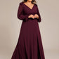 Plus Size Open Lantern Sleeve A-Line Bridesmaid Dress