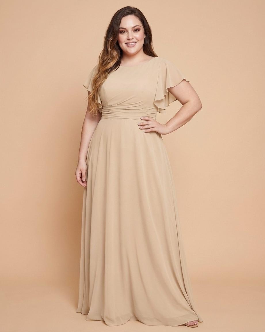 Avenleigh Plus Size Classic A-Line Chiffon Bridesmaid Dress Floor Length for Wedding - N0329