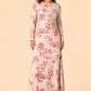 Floral Satin Charmeuse Plus Size Bridesmaid Dress with Elegant Peony Print Bridesmaid Gown Style