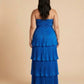 Chantarae Plus Size Romantic A-Line Ruffled Satin Bridesmaid Dress for Wedding Occasions -N0379