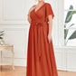 Plus Size Chiffon Tie-Waist Evening Dress