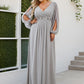 Stylish Plus Size Chiffon Formal Evening Dresses with Long Lantern Sleeves