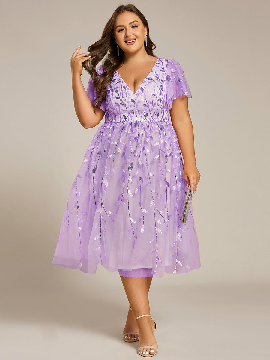 Plus Size Sparkly Midi Cocktail Dress