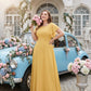 Avenleigh Graceful Modest Half Sleeve Pleated Plus Size Chiffon A-Line Bridesmaid Dress - N0342