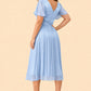 Plus Size Ruched V-Neck A-Line Bridesmaid Dress for Elegant Wedding Guest Look Formal Occasion Wear
