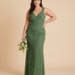 Plus Size Classic V Neck Sleeveless Floral Burnout Bridesmaid Dress Side Zip Elegant Gown for Curvy Women -N0350