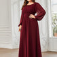 Plus Size See-Through Puff Sleeve Chiffon Mother Dress