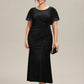 Plus Size Sequin Flutter Sleeve Formal Dress