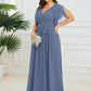 Plus Size Chiffon Tie-Waist Evening Dress