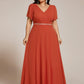 Plus Size Pleated A-Line Shiny Belt Chiffon Formal Evening Dress