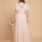 Avenleigh Plus Size Half Sleeve Pleated Chiffon A-Line Bridesmaid Dress for Wedding Party - N0338