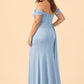 Plus Size Mermaid Bridesmaid Dress with Corset Bodice and Slit