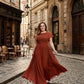 Avenleigh Plus Size Romantic A-Line Chiffon Pleated Bridesmaid Dress for Wedding - N0328