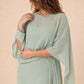 Flowy Sheer Cape Bridesmaid Dress Cuff Slit Design