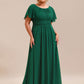 Plus Size Simple Chiffon Pleated A-Line Bridesmaid Dress