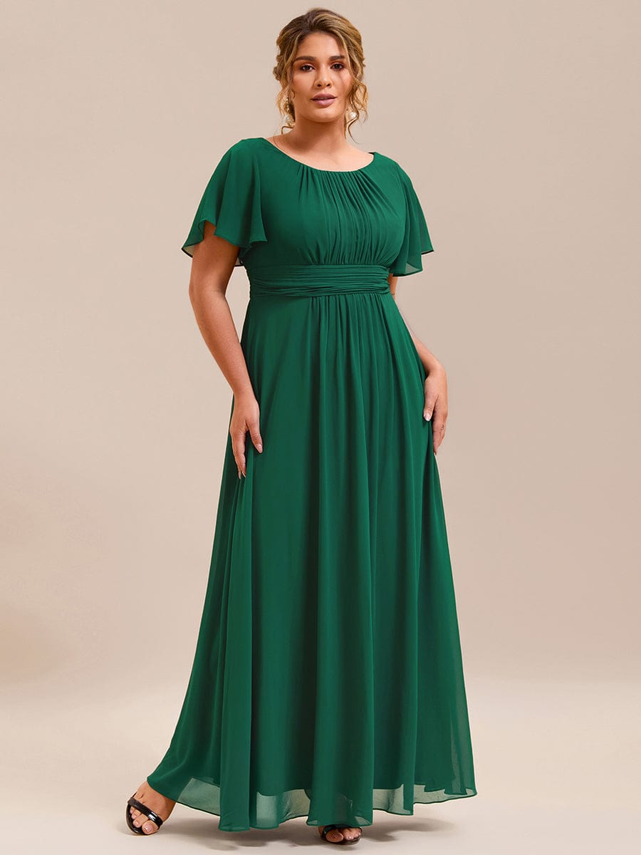 Plus Size Simple Chiffon Pleated A-Line Bridesmaid Dress